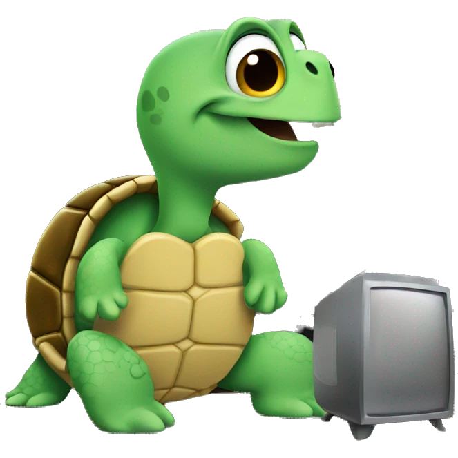 Turtle watching tv  emoji