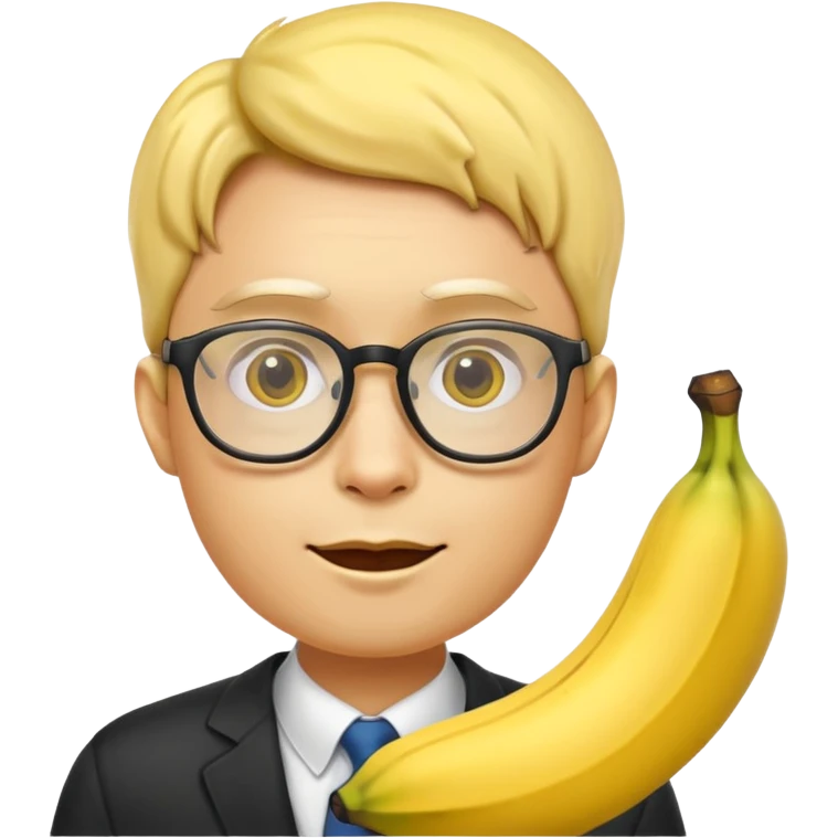 banana human with glasses emoji