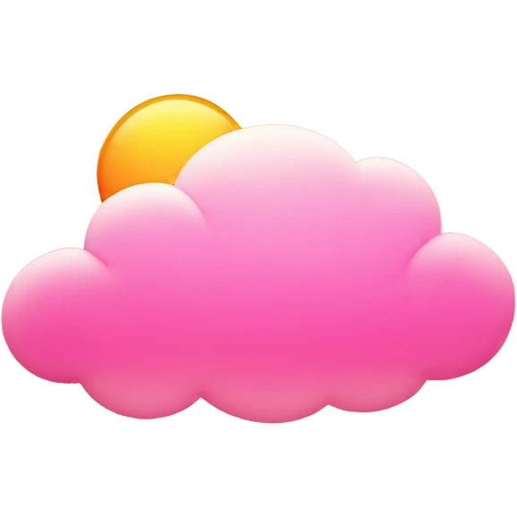 Light-pink Cloud with a hot pink sun behind it at the top emoji