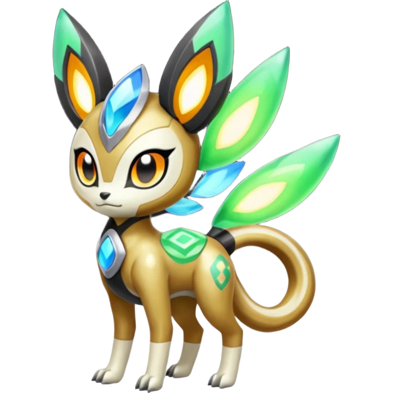 Meloetta-Vernid-Primagen-Fionbri-Trico-Protogen-hybrid-fusion-Fakémon-creature, full body emoji