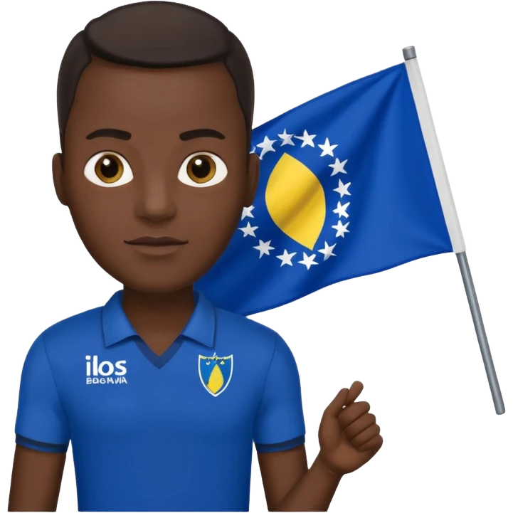 Black man holding bosnia flag emoji