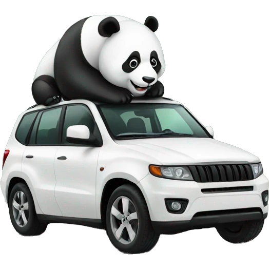 Panda on a car emoji