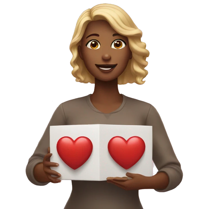 woman giving out her heart emoji