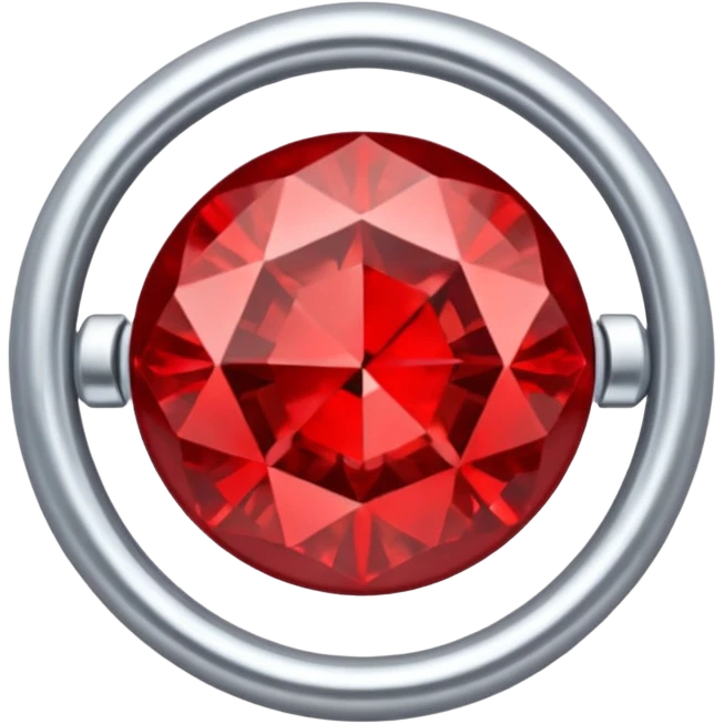 red ring marry red diamond metal prata emoji