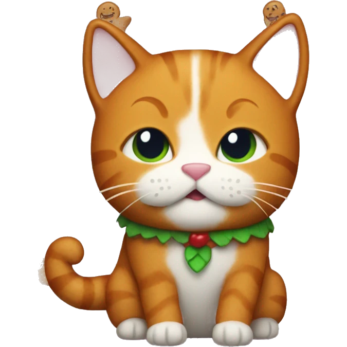 Ginger cat in a ginger bread costume  emoji
