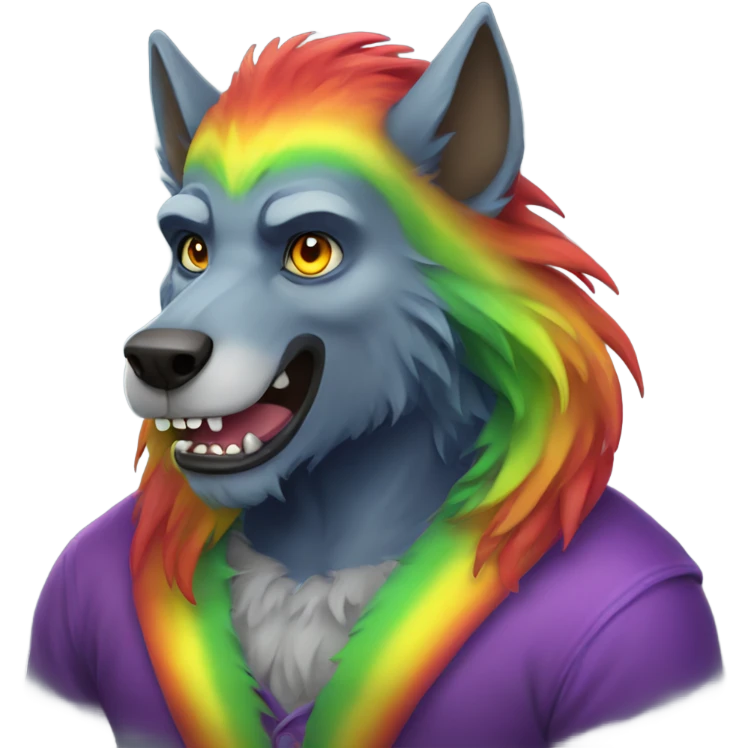 rainbow werewolf  emoji