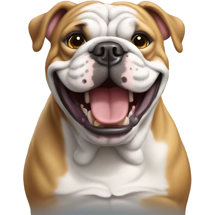 English bulldog smiling  emoji