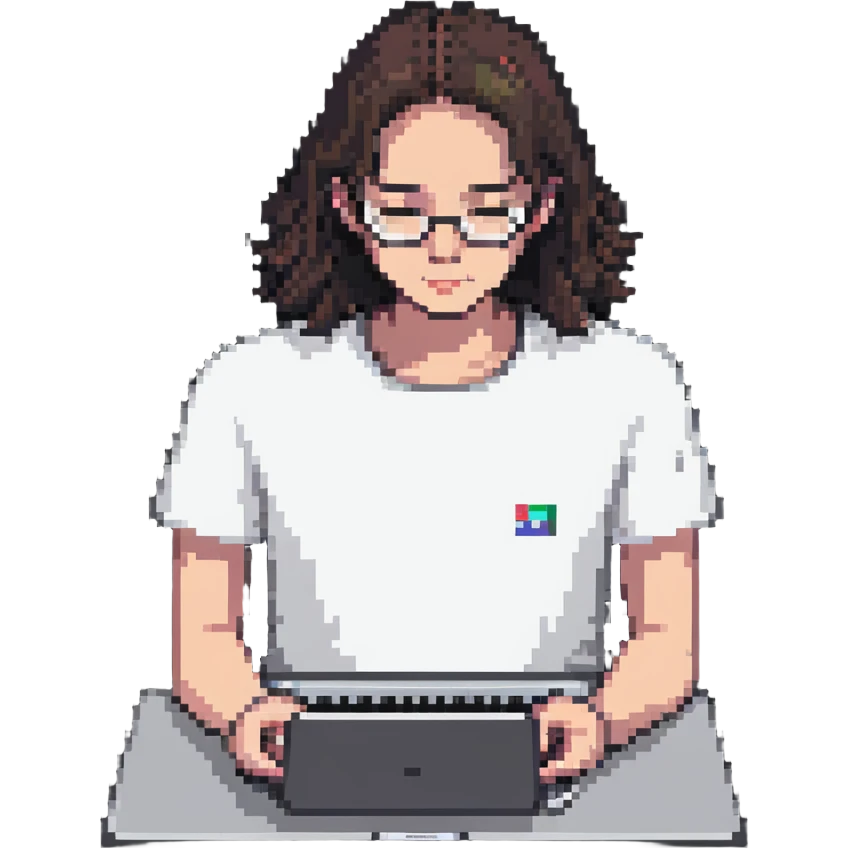 programmer in a white t-shirt, typing on a notebook emoji