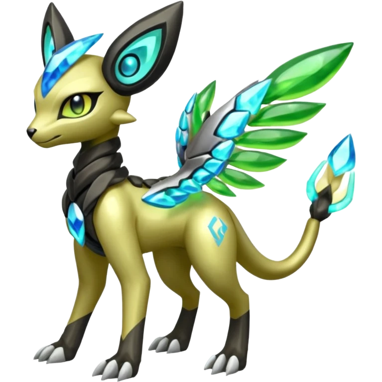  Exotic Meloetta-Zygarde-Zeraora-Protogen-Palkia-hybrid-fusion-Fakémon-creature, full body emoji
