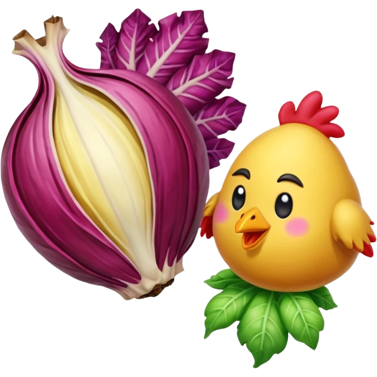 crea emote pack con sfondo trasparente e dimensioni 28x28 56x56 e 112x112 ognuna già con tutte e tre le dimensioni staccate dalle altre con tema radicchi e polli in stile gamer con parole da gaming in font bold colore arcobaleno diverso ad ogni parola emoji