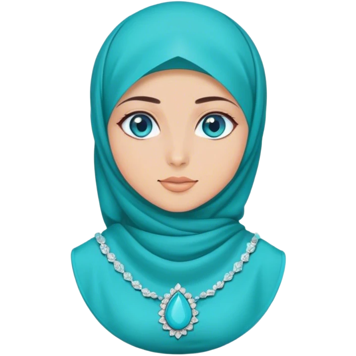 Turkish beautiful finish Konya girl blue eyes with hijab and turquoise stone dress emoji