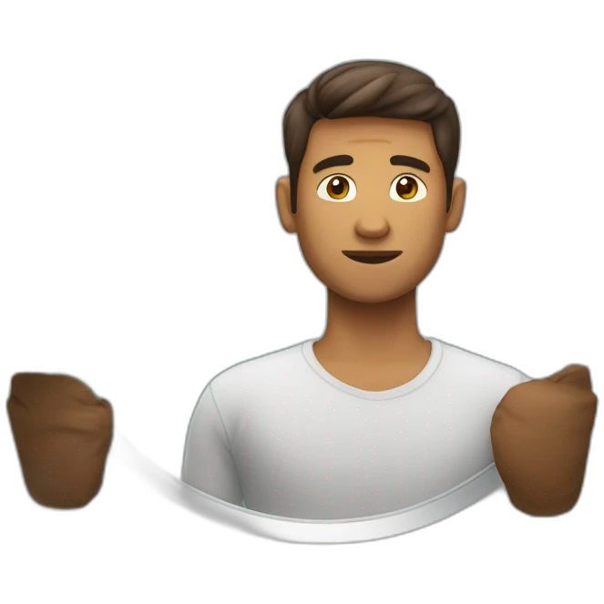 UN HOMME BRUN DEVANT UN MIROIR emoji