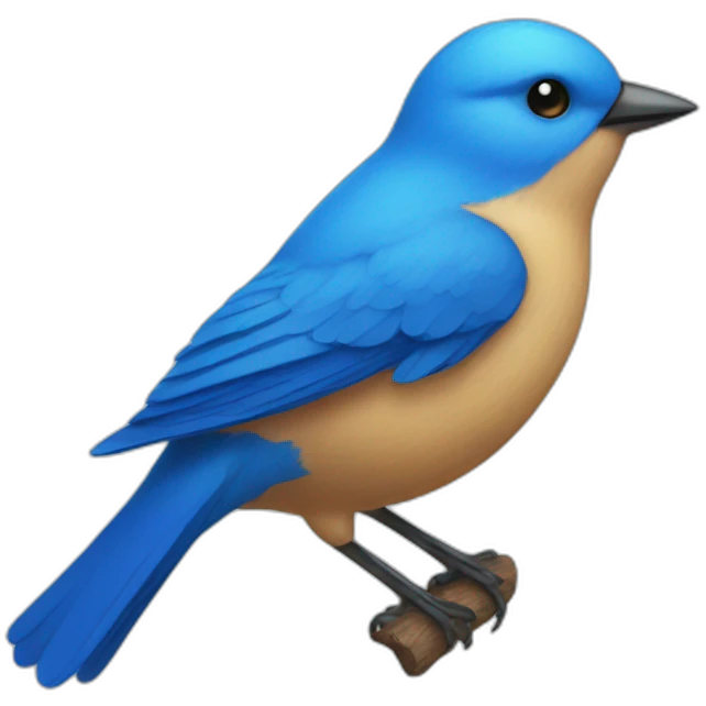 An X-shaped blue bird emoji