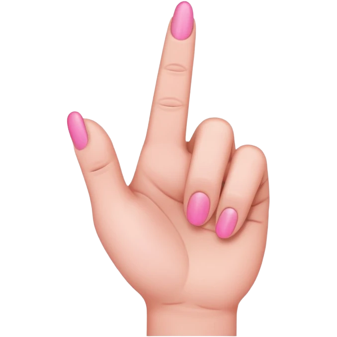 Pink middle finger emoji