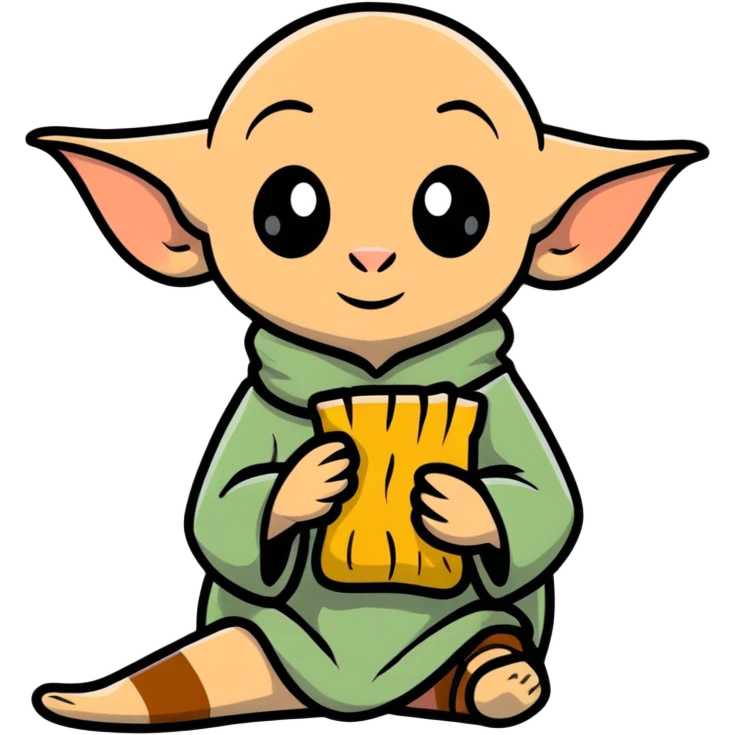 excited Dobby the house elf at Hogwarts holding a sock emoji