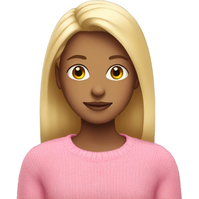 Girl with blonde hair wearing pink sweater emoji