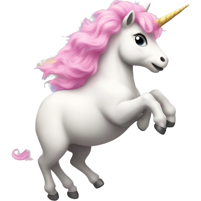 pink fluffy unicorns dancing on rainbows emoji