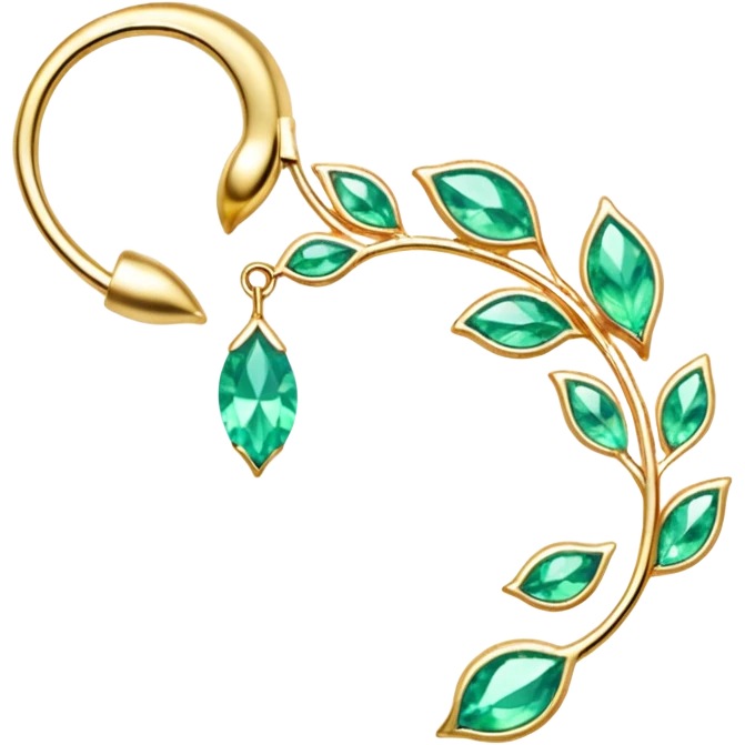 Elvish fae shiny sparkly translucent diaphanous ear climber ear piece apparel emoji