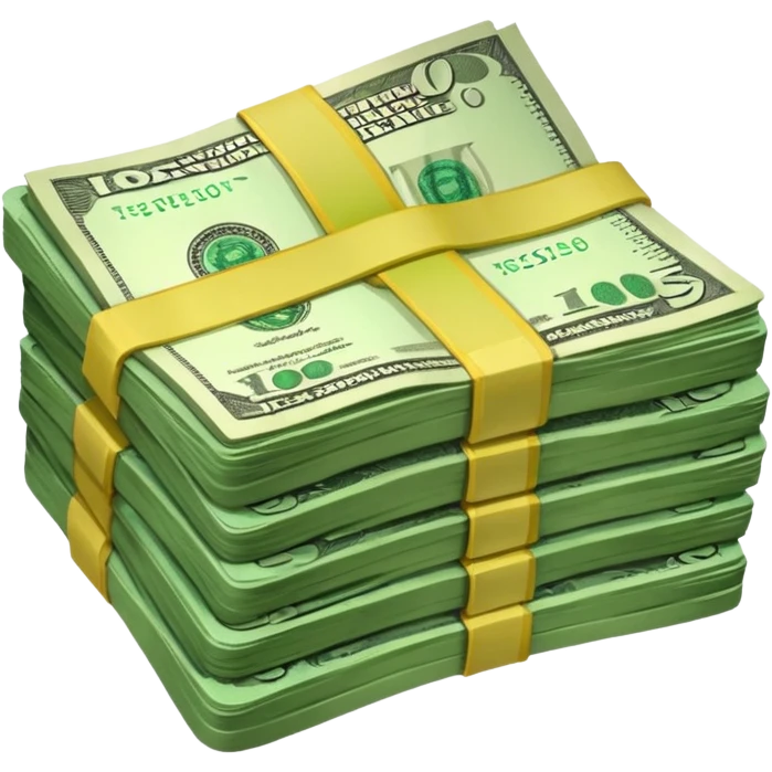 a second hand item to be sold, cash notes, transactions,  emoji