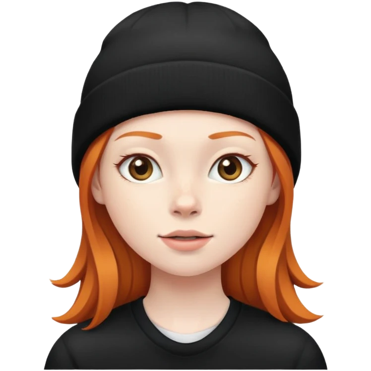 A ginger girl with a black beanie on emoji