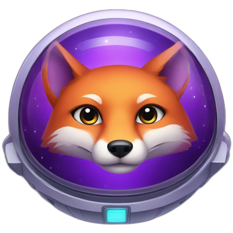 a purple fox in a spaceship emoji