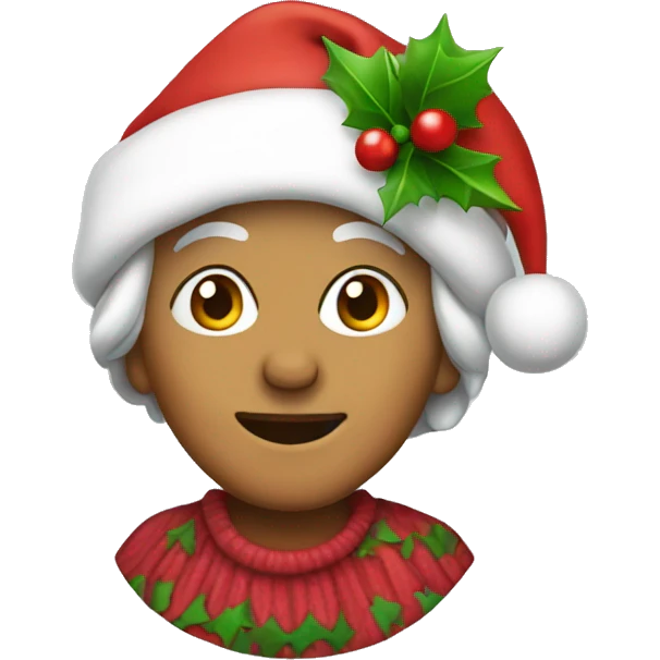 A old momma with a Christmas hat  emoji
