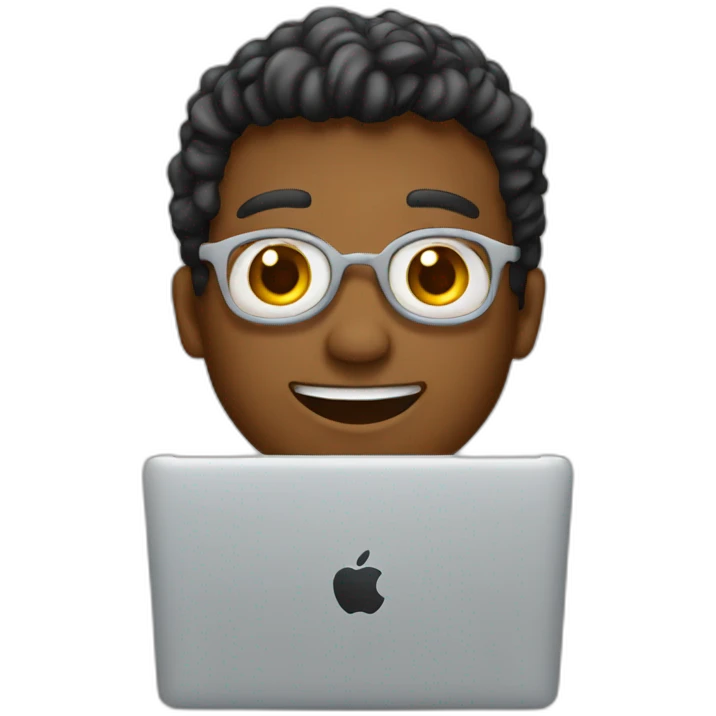 Students with mac book emoji