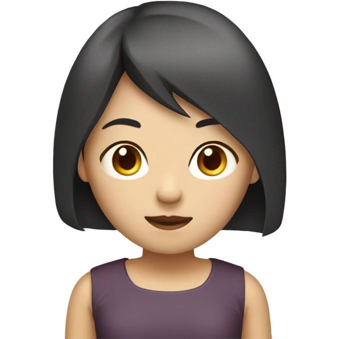 Asian girl with dark red short straight hair with blonde skin emoji