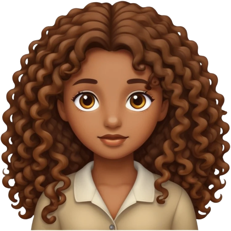 girl with brown skin and long curly hair emoji