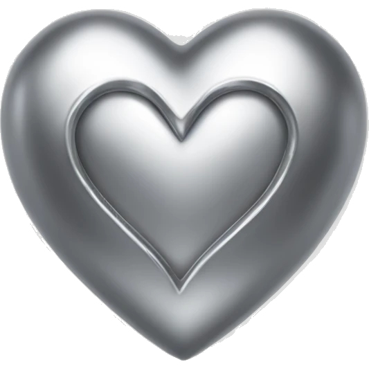 Silver chrome heart emoji