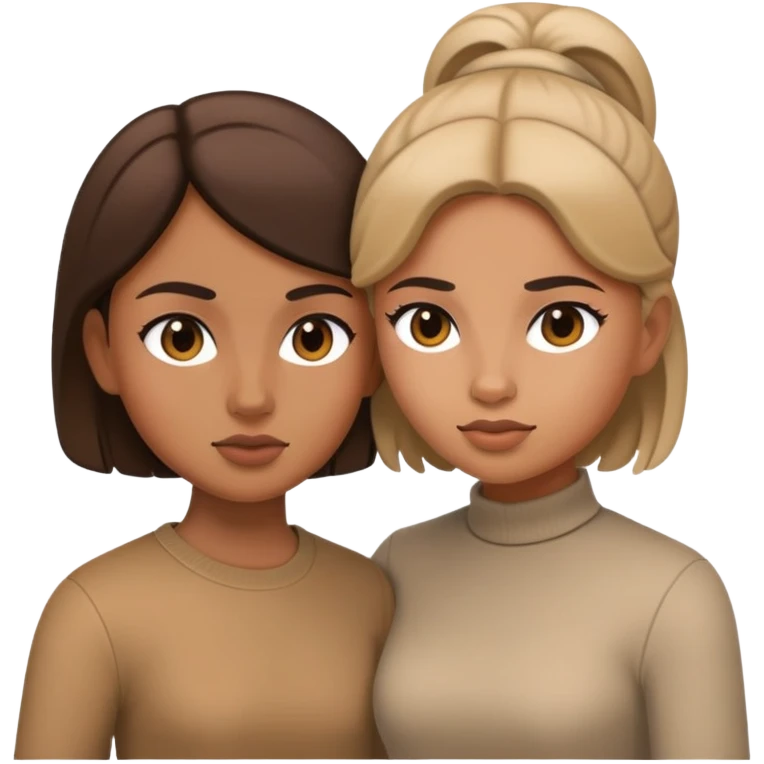Girl pushing other girl away Memoji style emoji