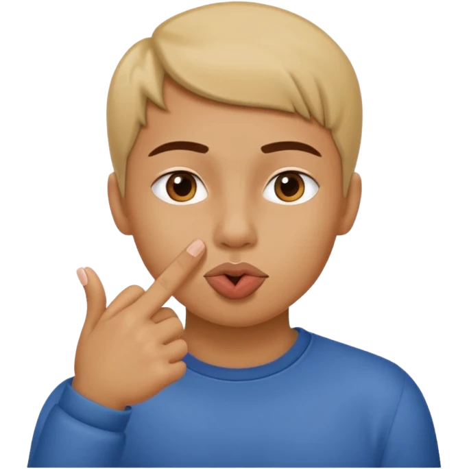 un banco y una persona haciendo gesto de silencio emoji