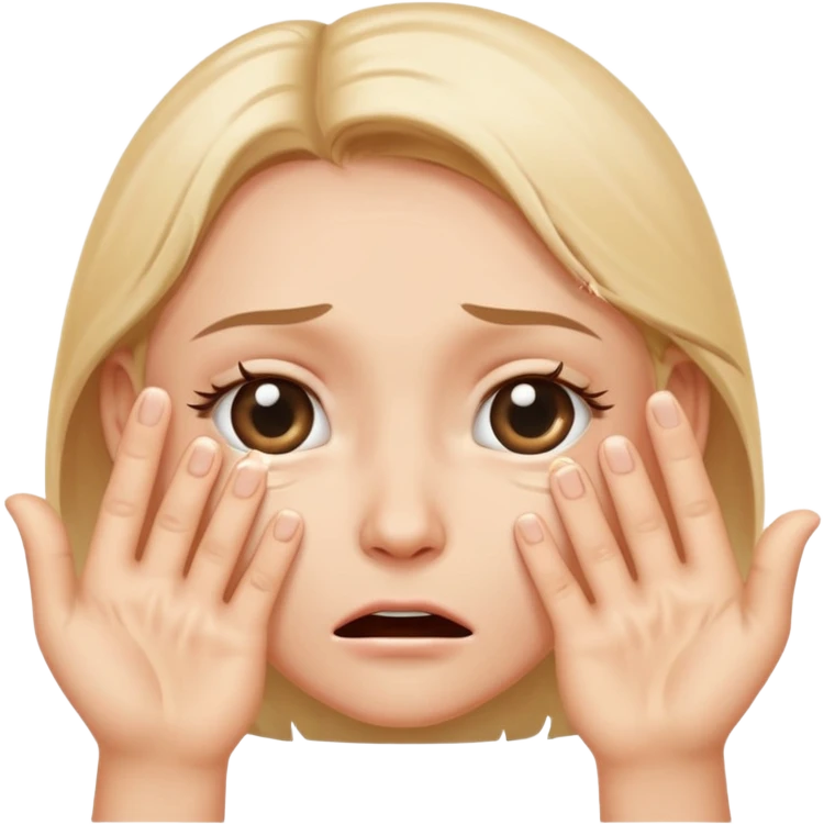 crying eyes looking up with two hands pointing at each other  emoji