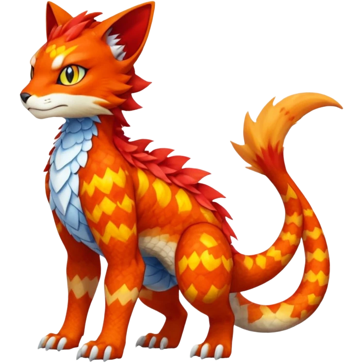 Gabite-Veemon-Digimon-Peppercat-Pokémon-Flamedramon-fusion-animal-hybrid-creature, Full body  emoji