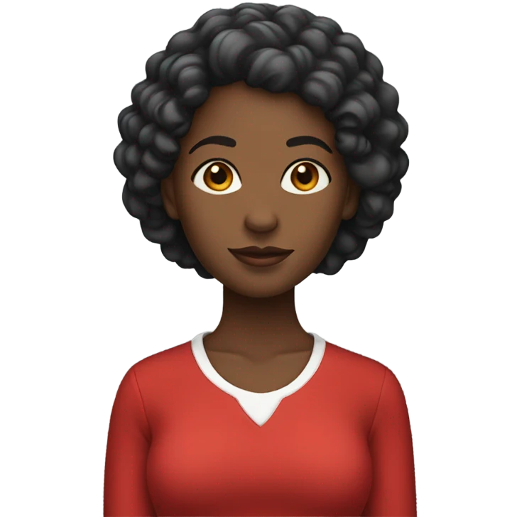 black female in red emoji