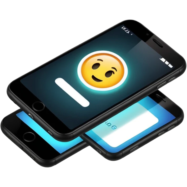 smartphone with visible incoming message, modern look, compact emoji