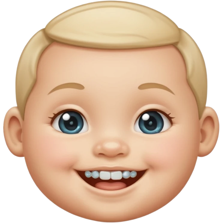 a smiling baby wearing diamond grills emoji