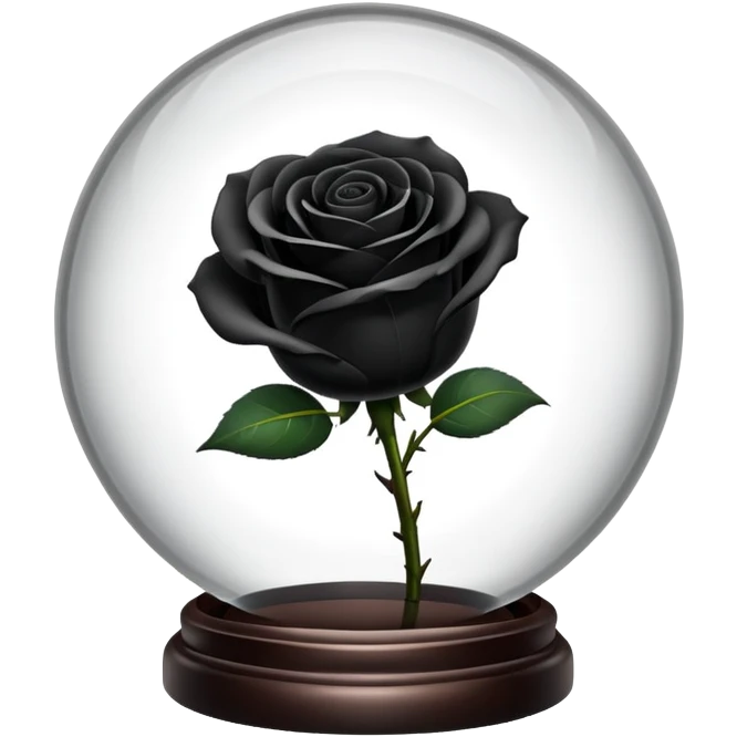 Black rose in a glass sphere emoji