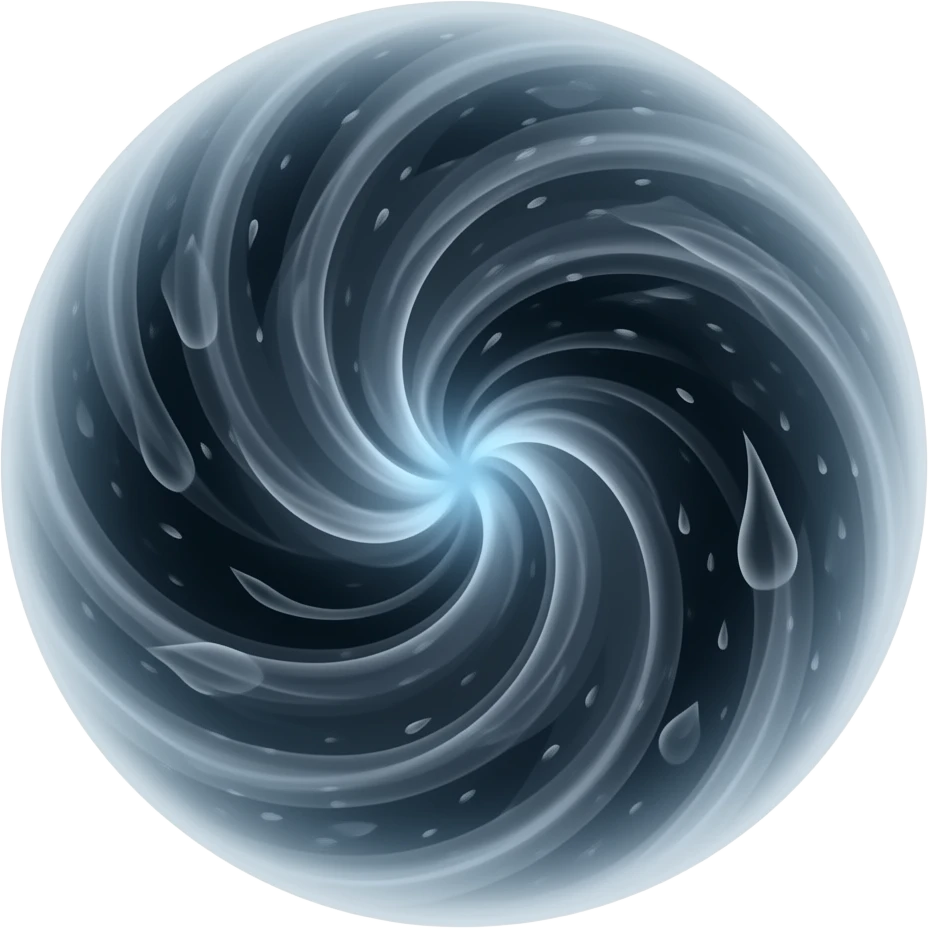 swirling magical dark vortex of vapor and droplet orb emoji