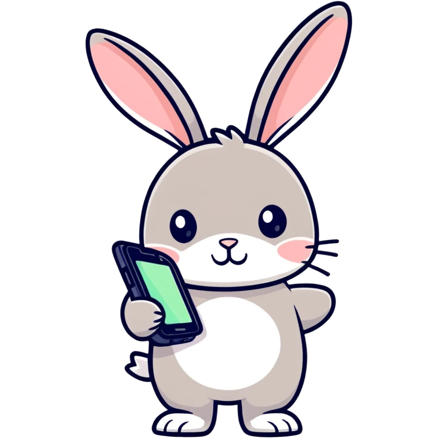 Bunny using a phone  emoji