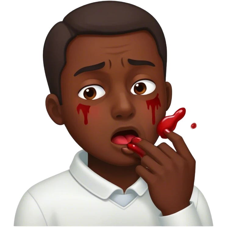 Man coughing blood emoji