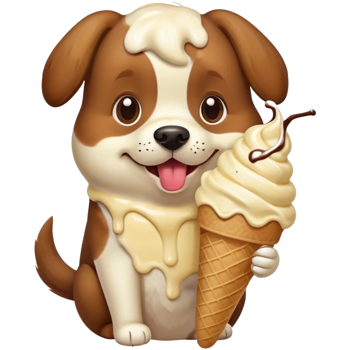 dog eating ice cream emoji