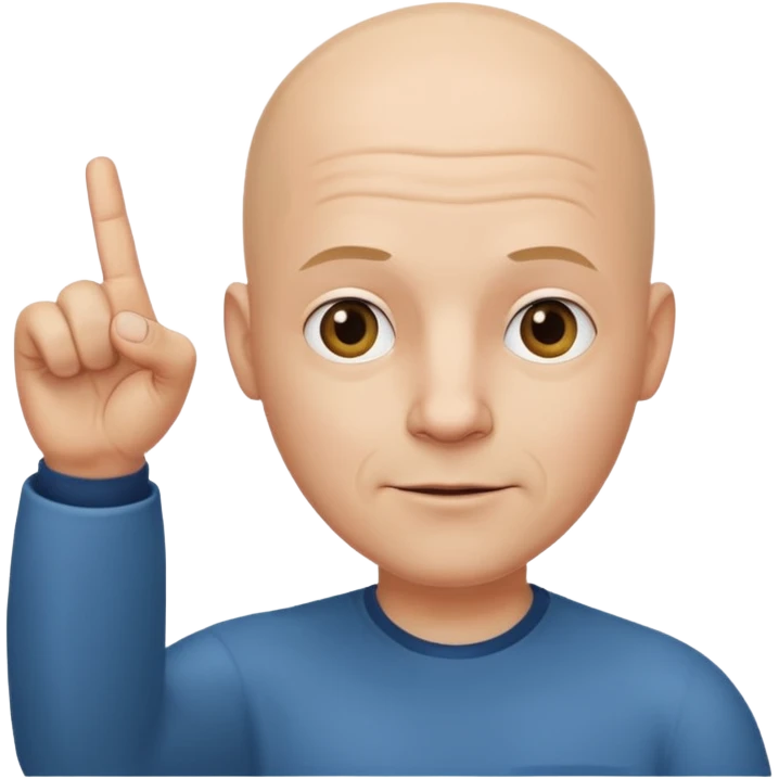 AVATAR DE UM CARECA COM O DEDO LEVANTADO DANDO LEGAL emoji