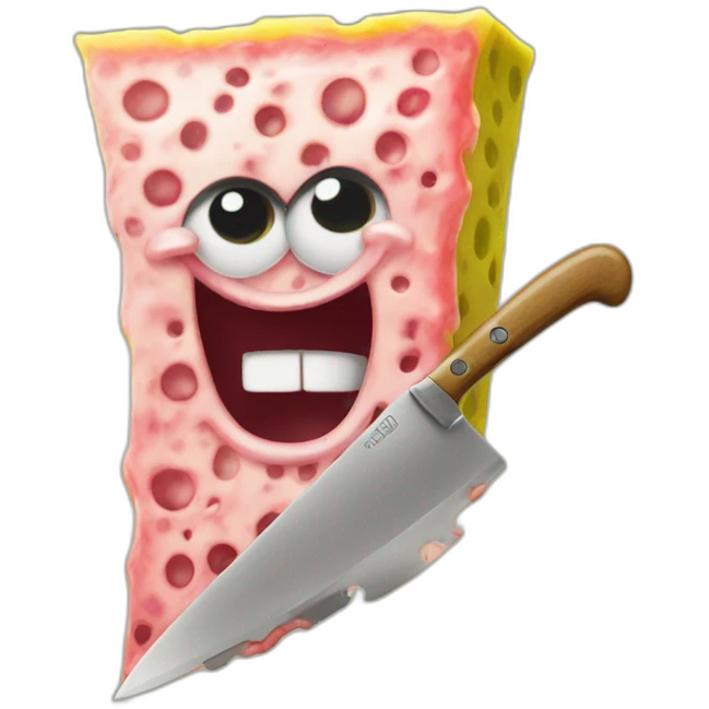 spongebob with a knife emoji