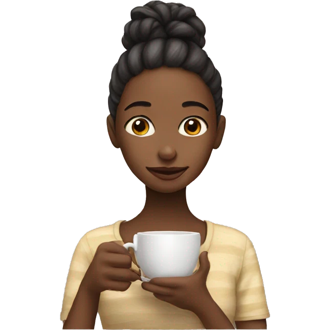 Girl sipping tea emoji
