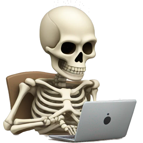 Skeleton typing emoji