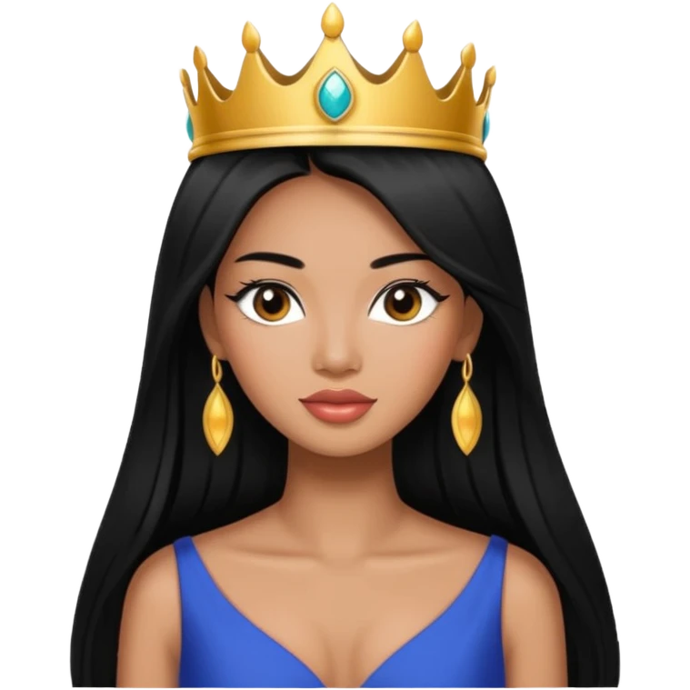 Miss universe south east Asian black with very long straight black hair emoji