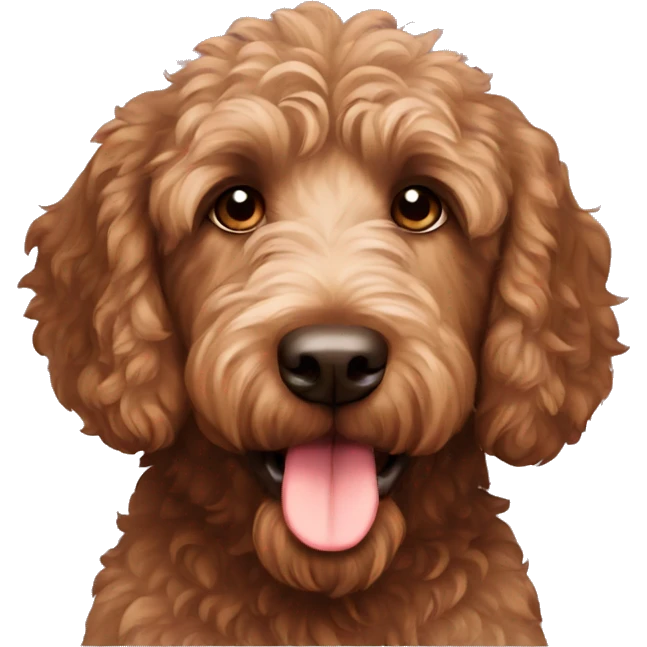  brown labradoodle  emoji