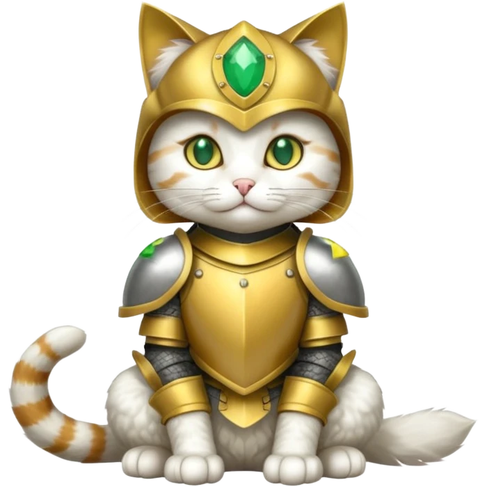full baby body cat in armor emoji