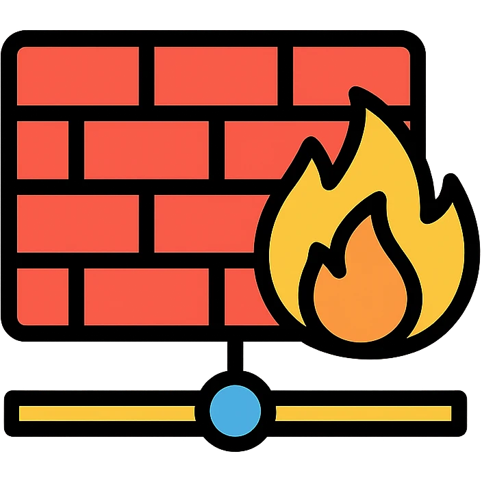 network firewall icon with color outline emoji